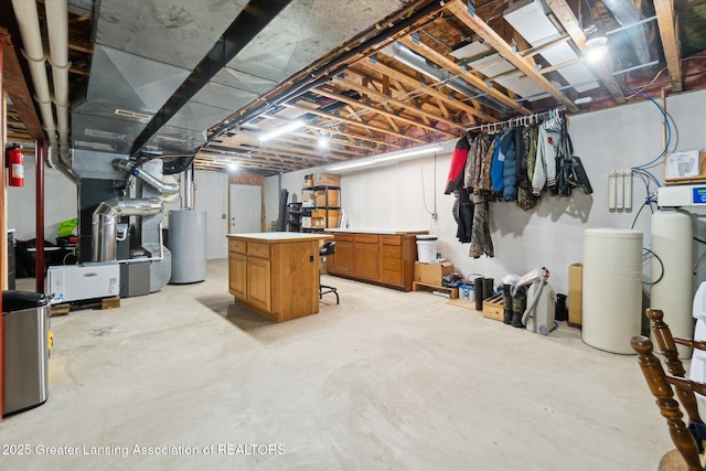 3901 W Howe Rd, Dewitt, MI 48820 - unfinished below grade area featuring water heater and a water softener