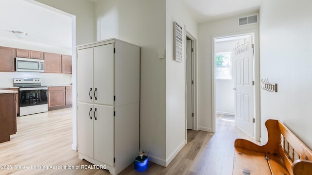 1118 River Oaks Dr, Dewitt, MI 48820 - corridor featuring light wood finished floors and baseboards
