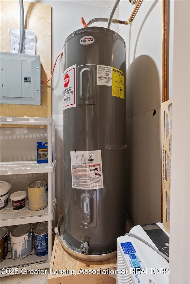 17 Charles E Pl, Battle Creek, MI 49015 - utility room featuring water heater and electric panel