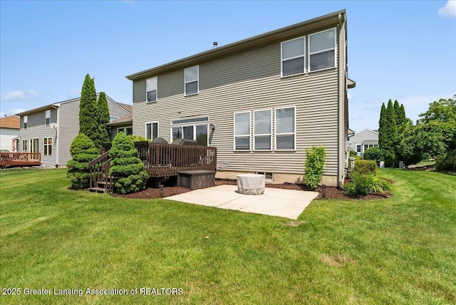 10889 Pointe W Blvd, Grand Ledge, MI 48837 - back of house with a patio, a deck, and a yard