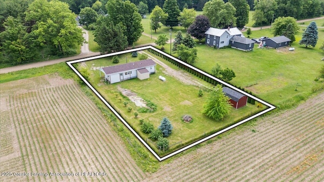 2243 Hubbard Rd, Charlotte, MI 48813 - overview of rural landscape with property boundaries highlighted