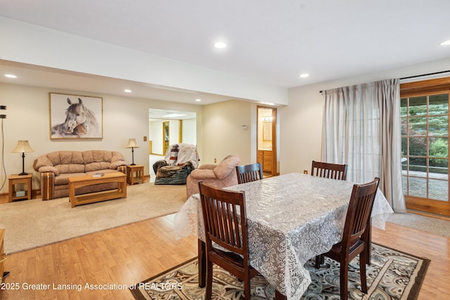888 S Waverly Rd, Eaton Rapids, MI 48827 - dining area with light wood finished floors and recessed lighting