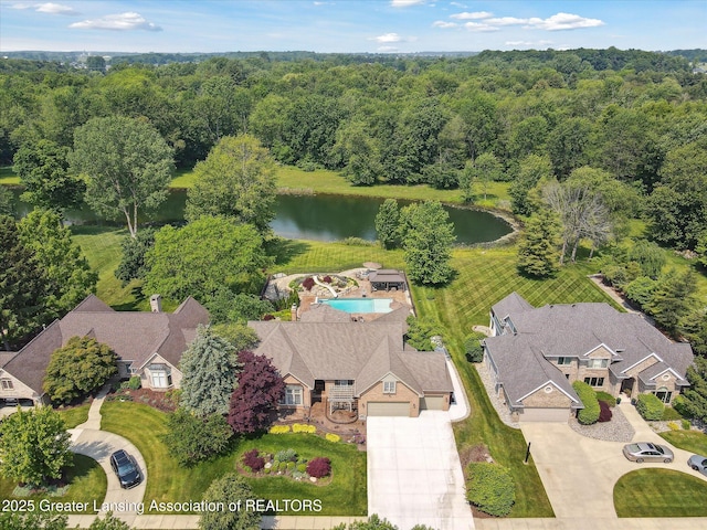 502 W Spring Meadows Ln, Dewitt, MI 48820 - view of subject property featuring a nearby body of water and a heavily wooded area
