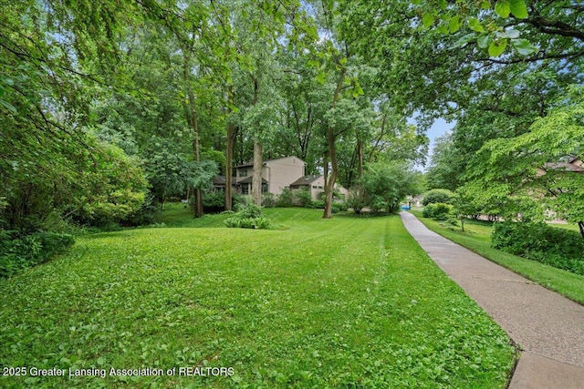 1122 Farwood Dr, East Lansing, MI 48823 - view of grassy yard featuring view of wooded area