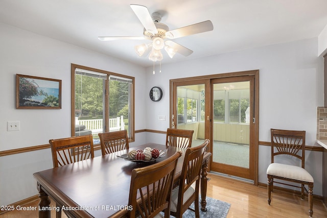 2352 Kings Cross N, East Lansing, MI 48823 - dining area featuring light wood-type flooring and a ceiling fan