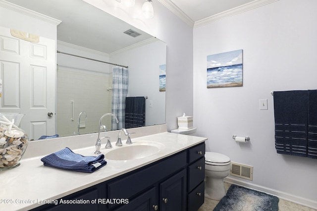2352 Kings Cross N, East Lansing, MI 48823 - full bath featuring vanity, crown molding, and a shower with curtain