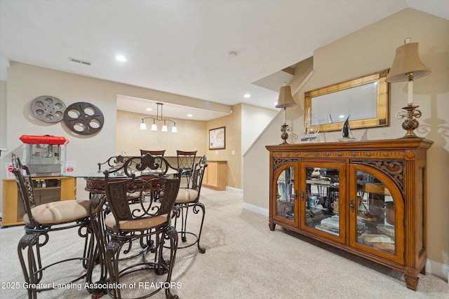 6378 E Island Lake Dr, East Lansing, MI 48823 - dining room with carpet and recessed lighting