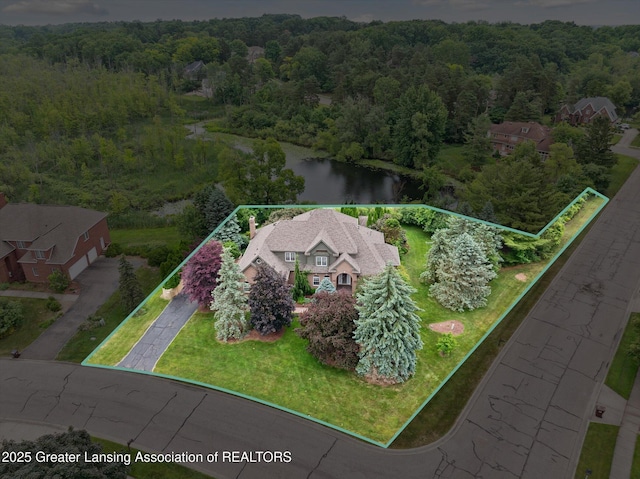 6378 E Island Lake Dr, East Lansing, MI 48823 - view of subject property featuring property parcel outlined and a large body of water