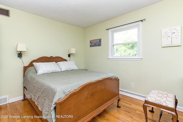 619 Wayland Ave, East Lansing, MI 48823 - bedroom featuring a baseboard radiator and wood finished floors