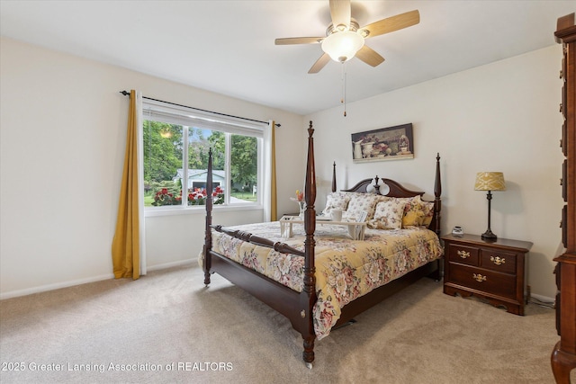 2130 Belding Ct, Okemos, MI 48864 - bedroom with light colored carpet and a ceiling fan