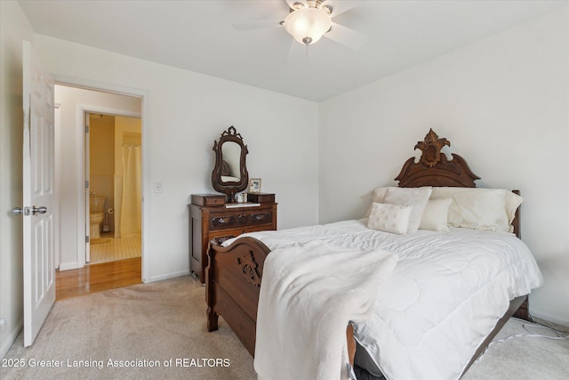 2130 Belding Ct, Okemos, MI 48864 - bedroom featuring light carpet and ceiling fan