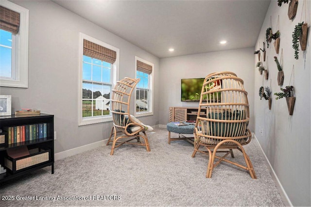 2905 Moccasin Dr, Dewitt, MI 48820 - living area with carpet flooring and recessed lighting