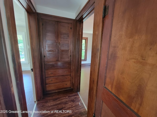 1201 Climax St, Lansing, MI 48912 - corridor featuring dark wood-style flooring and baseboards
