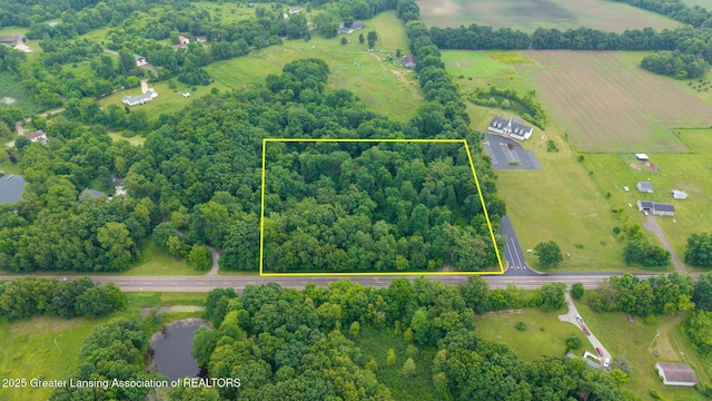 9481 S Clinton Trl, Eaton Rapids, MI 48827 - overview of rural landscape with property parcel outlined