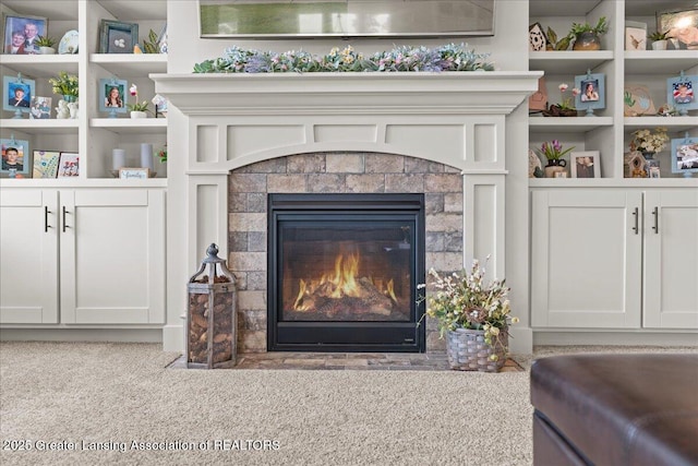 11167 Windswept Dr, Grand Ledge, MI 48837 - detailed view of carpet floors and a fireplace