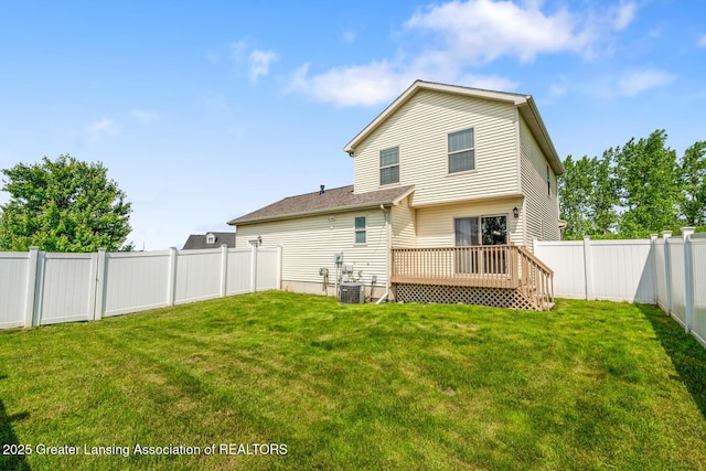 774 Tims View St, Potterville, MI 48876 - back of property featuring a deck and a fenced backyard