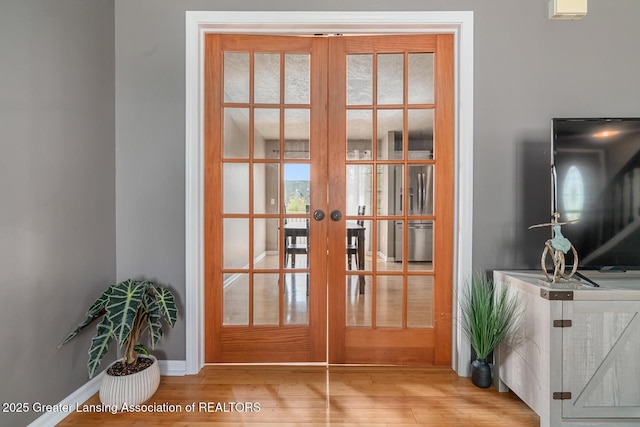 774 Tims View St, Potterville, MI 48876 - entryway with french doors and wood finished floors