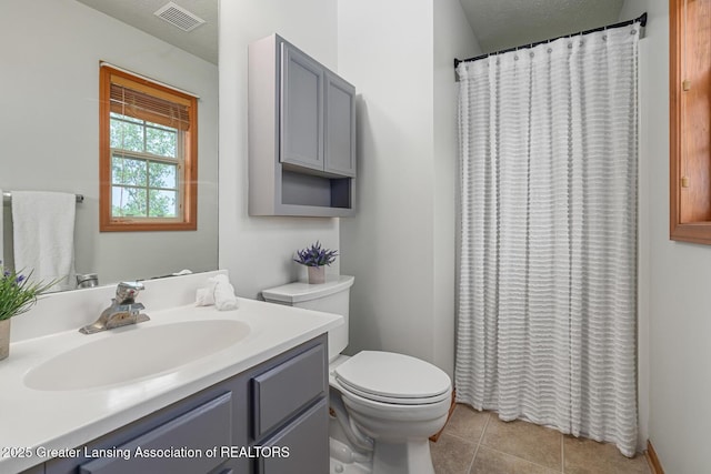 774 Tims View St, Potterville, MI 48876 - full bathroom with vanity, tile patterned floors, and a shower with shower curtain