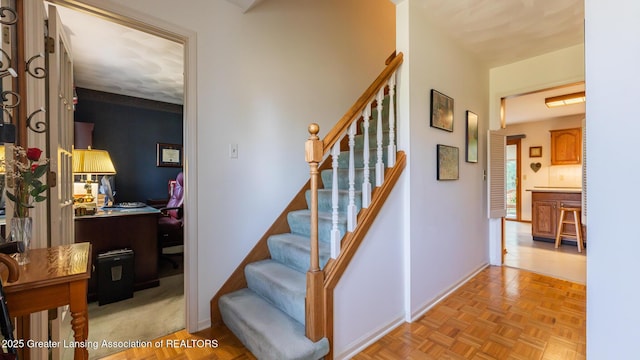 3888 Breckinridge Dr, Okemos, MI 48864 - staircase with baseboards