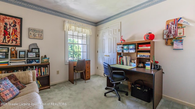 3888 Breckinridge Dr, Okemos, MI 48864 - home office with baseboards and carpet flooring