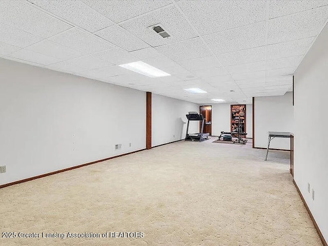 3619 W Arbutus Dr, Okemos, MI 48864 - finished basement featuring carpet floors and a drop ceiling