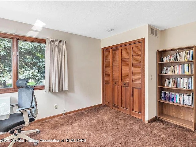 3619 W Arbutus Dr, Okemos, MI 48864 - unfurnished office featuring carpet floors and a textured ceiling