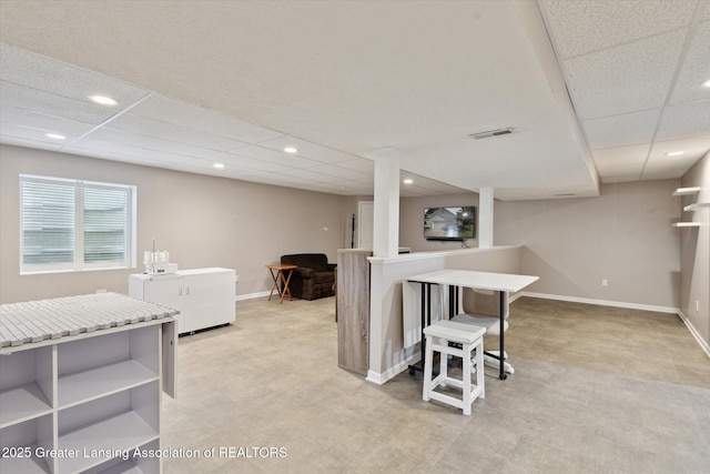 207 Queens Ct Unit 8, Grand Ledge, MI 48837 - basement featuring a drop ceiling and recessed lighting