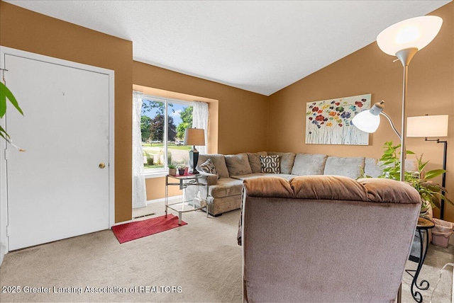 4538 Cranberry Ct, Lansing, MI 48917 - living room with carpet flooring and lofted ceiling