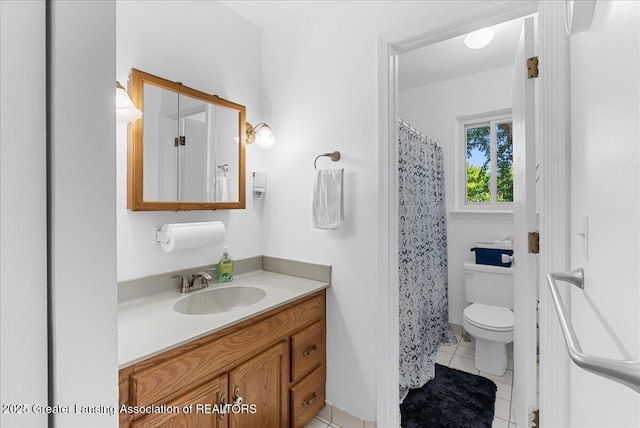4538 Cranberry Ct, Lansing, MI 48917 - full bathroom featuring vanity, tile patterned flooring, and a shower with curtain
