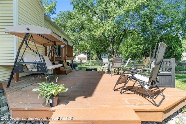 4538 Cranberry Ct, Lansing, MI 48917 - deck featuring outdoor dining space