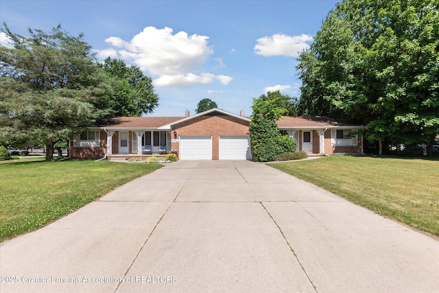 1117-1119 Blake Ave, Lansing, MI 48912 - single story home with an attached garage, brick siding, a front lawn, and concrete driveway