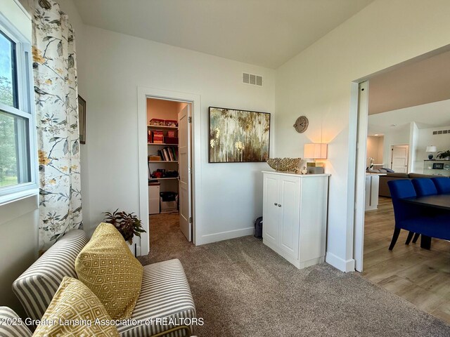 10993 Lakeside Dr, Perrinton, MI 48871 - sitting room featuring carpet flooring and baseboards
