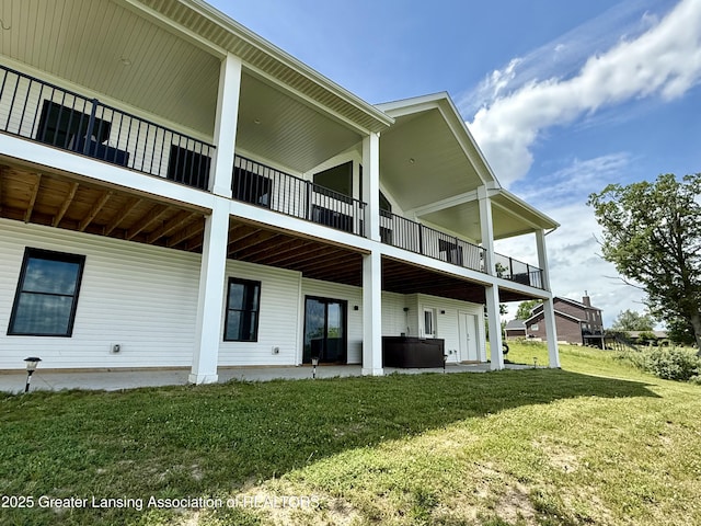 10993 Lakeside Dr, Perrinton, MI 48871 - back of house featuring a yard
