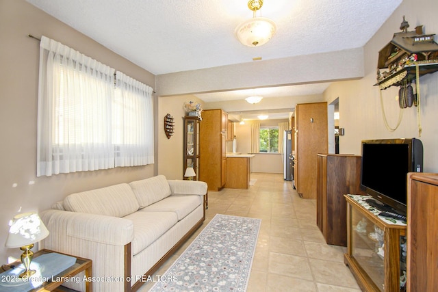 1809 S Holly Way, Lansing, MI 48910 - living area featuring light tile patterned flooring and a textured ceiling