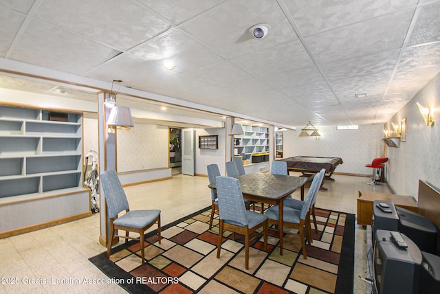 1809 S Holly Way, Lansing, MI 48910 - dining room with wallpapered walls and tile patterned floors