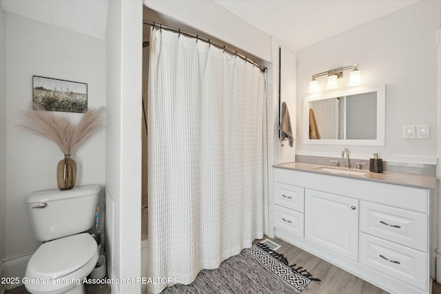 409 E Higham St, Saint Johns, MI 48879 - full bathroom with vanity and wood finished floors