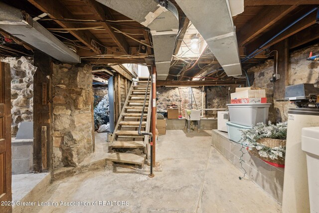 409 E Higham St, Saint Johns, MI 48879 - unfinished basement with stairs
