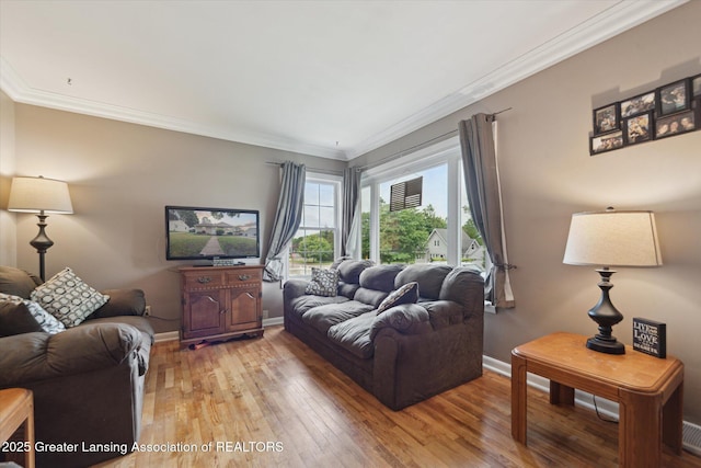 536 Hunter Blvd, Lansing, MI 48910 - living area with light wood-style floors and ornamental molding