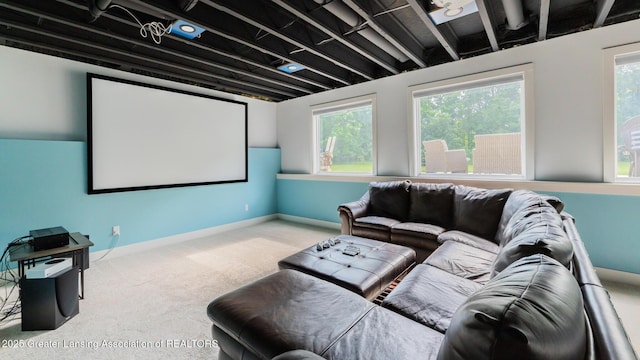 9655 Tobermory Dr, Haslett, MI 48840 - home theater room featuring carpet and baseboards