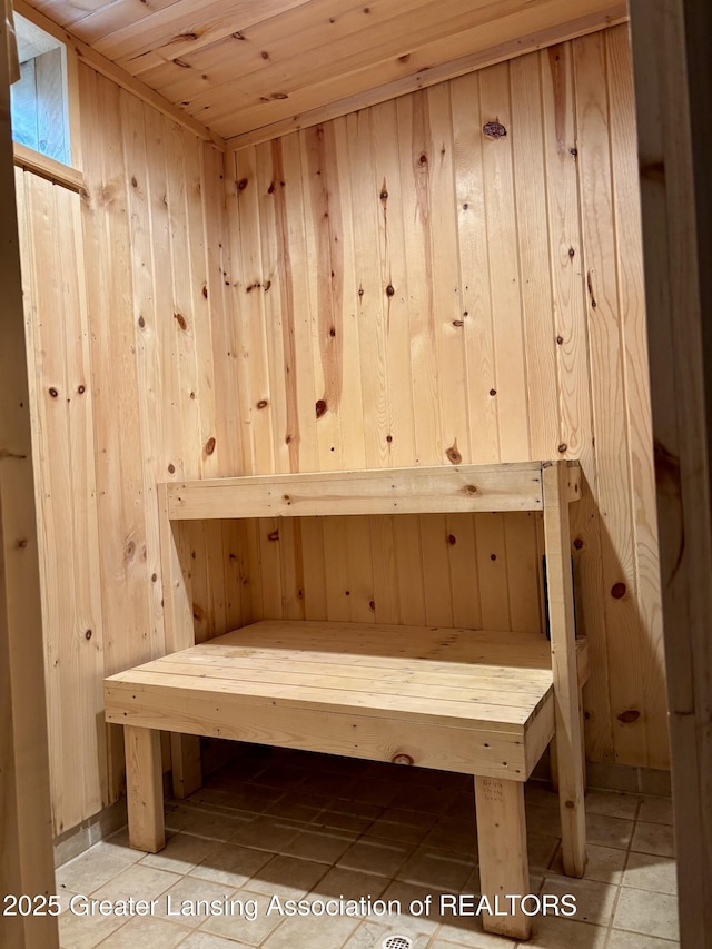 1023 E Colonial Park Dr, Grand Ledge, MI 48837 - sauna / steam room featuring wooden walls and wood ceiling