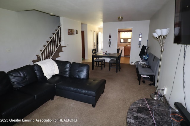 3700-3702 Malibu Dr, Lansing, MI 48911 - living area featuring carpet and stairs