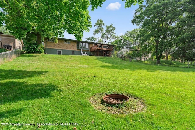 1395 Biscayne Way, Haslett, MI 48840 - view of yard featuring a wooden deck