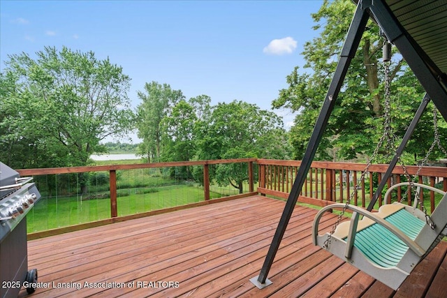 1395 Biscayne Way, Haslett, MI 48840 - wooden deck with area for grilling
