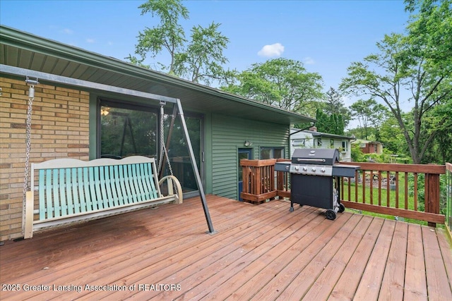 1395 Biscayne Way, Haslett, MI 48840 - wooden deck featuring grilling area