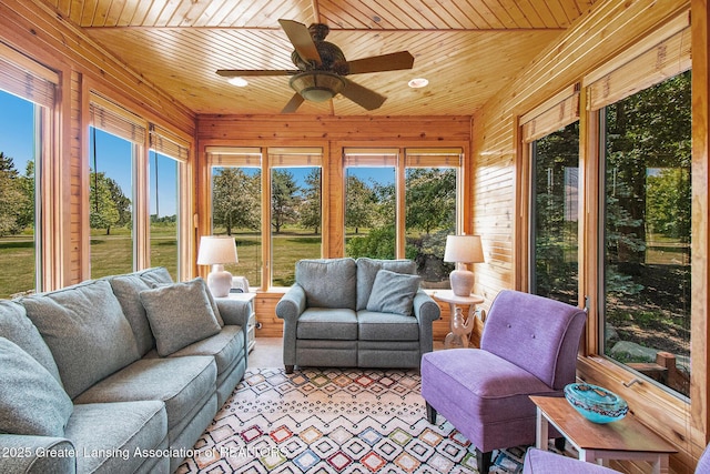 10696 W Clark Rd, Eagle, MI 48822 - sunroom with wooden ceiling, healthy amount of natural light, and wooden walls