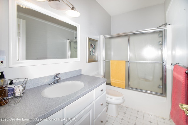 10696 W Clark Rd, Eagle, MI 48822 - bathroom with vanity and shower / bath combination with glass door