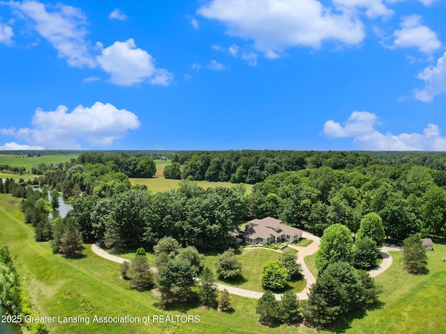 10696 W Clark Rd, Eagle, MI 48822 - aerial view of property and surrounding area featuring a forest