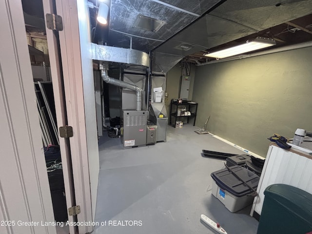 2665 Allium Dr, Holt, MI 48842 - unfinished basement with heating unit