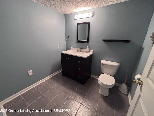 2665 Allium Dr, Holt, MI 48842 - half bath featuring vanity, a textured ceiling, and tile patterned flooring