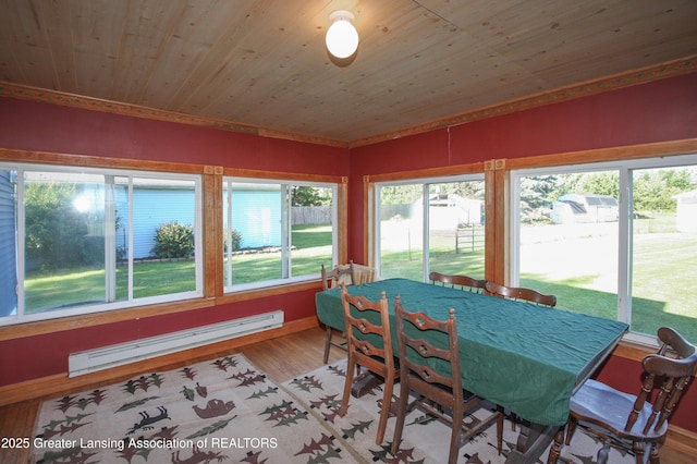 10996 Benton Rd, Grand Ledge, MI 48837 - sunroom with a baseboard heating unit and plenty of natural light